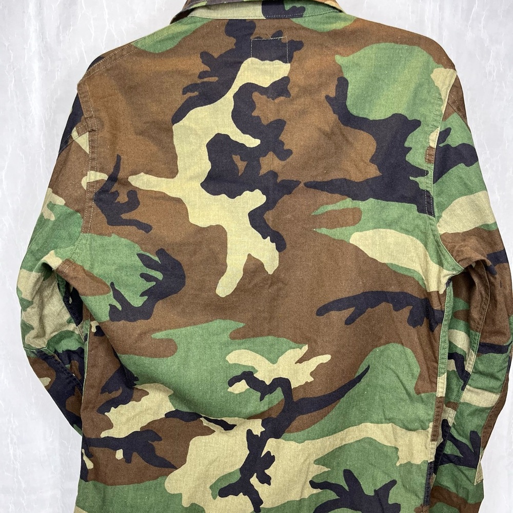 Vtg US Army Issue Combat Woodland Camouflage Field Jacket Coat Mens Small Long - Picture 12 of 13